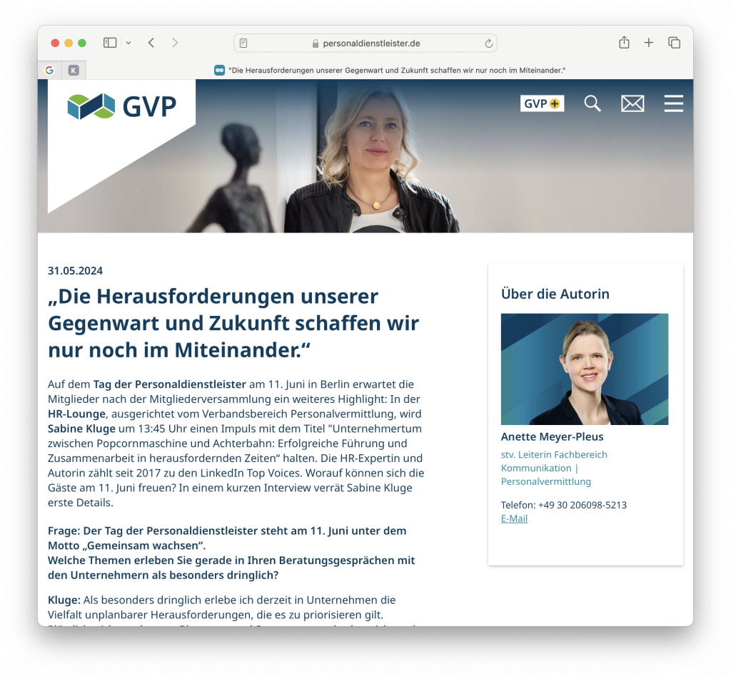GVP Keynote Sabine Kluge
